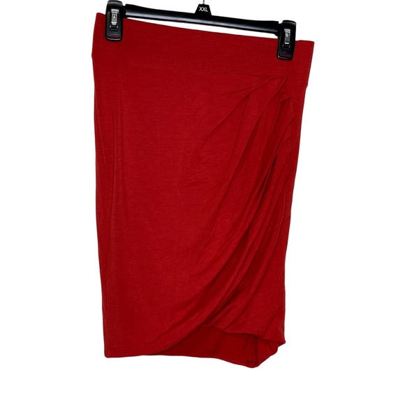 Helmut Lang Womens Skirt Stretchy Casual Wool Blend Harrow Red Sz. 26 Petite NWT - Picture 1 of 8